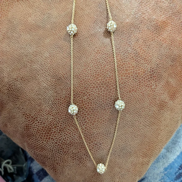 Kate Spade Gold Pave Ball Necklace with Crystal Accents - Picture 3 of 6